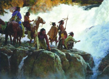 アメリカインディアン Painting - 自然の力はすべての人間を謙虚にする